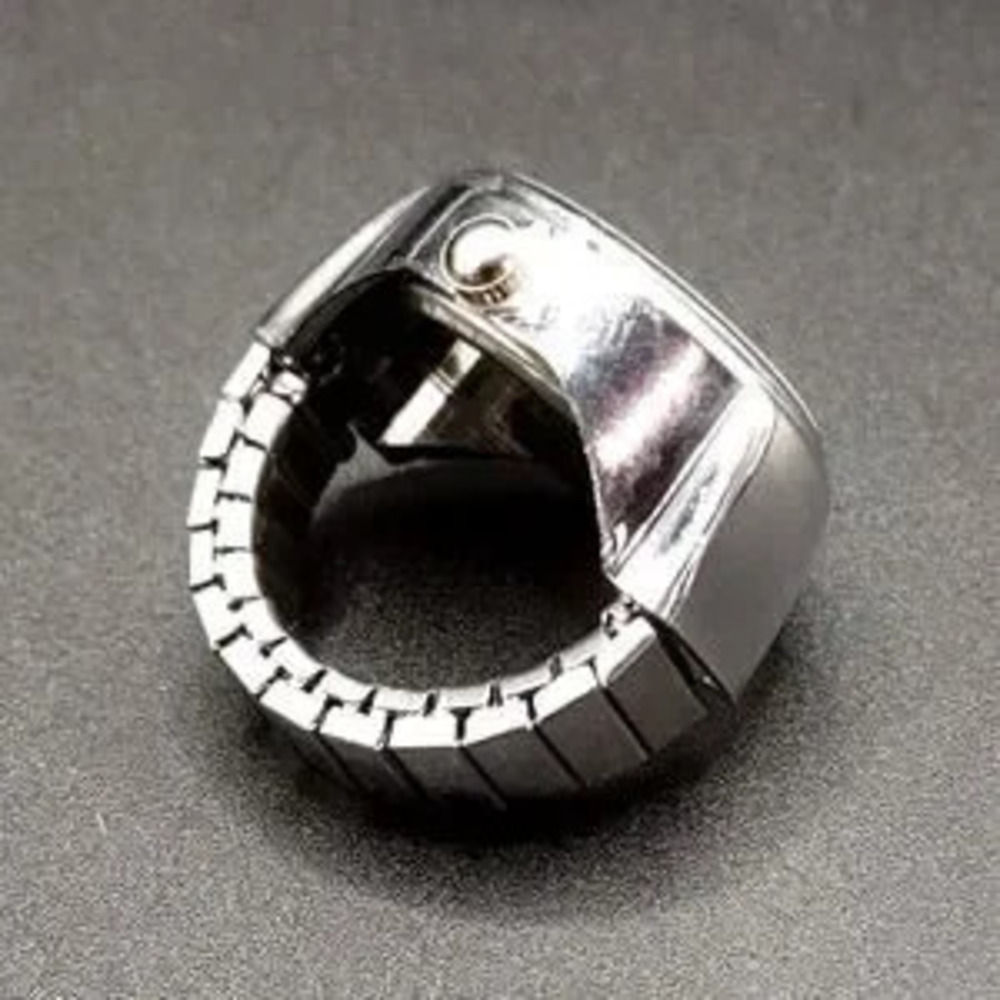 Watch Ring Silver Green Quartz Men's Women's Valentines Birthday Christmas Gift
